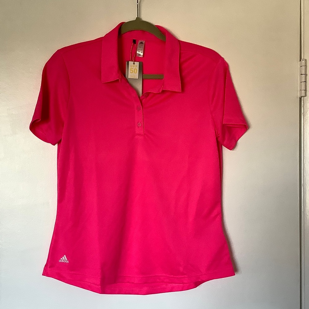 NWT Adidas Women's Pink Polo Shirt